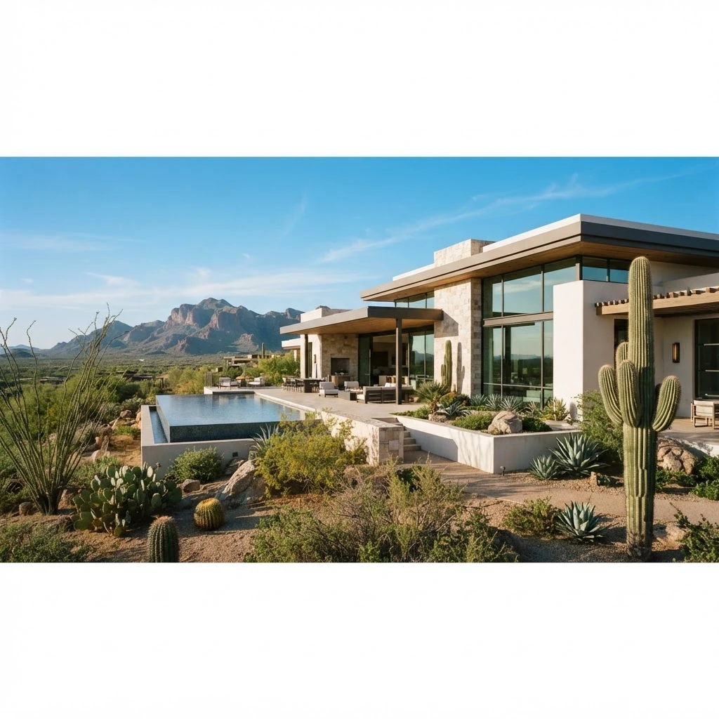 AI-generated illustration: Fictional Sonoran Desert residence, not a client home or the PDF cover.
